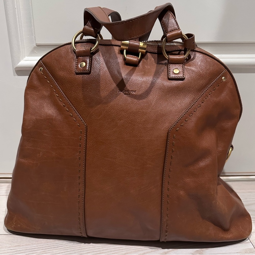 Yves Saint Laurent Muse Leather Bag in Camel